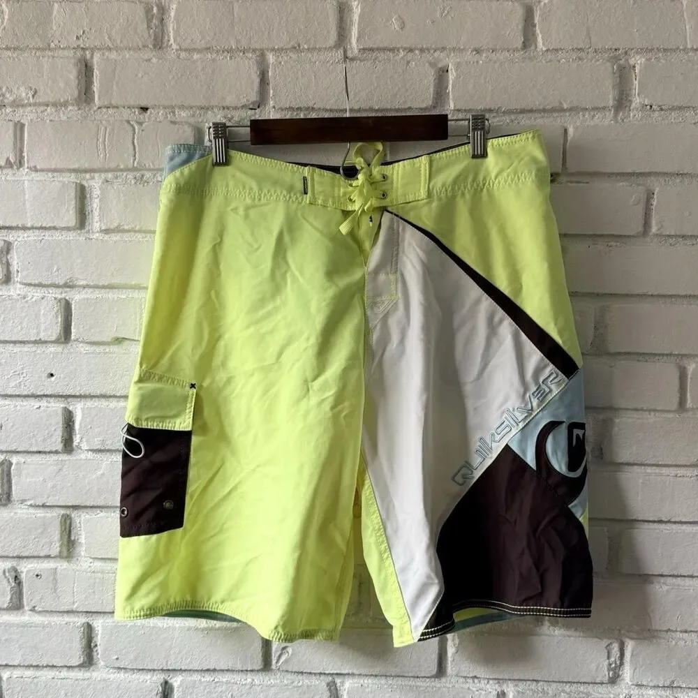 Vintage Y2K Quiksilver Baggy Board Shorts Surf Skate 34 Large